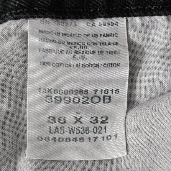 2/$30 Wrangler Rugged Wear Black Jeans Size 36 Classic Fit Denim - Picture 5 of 6